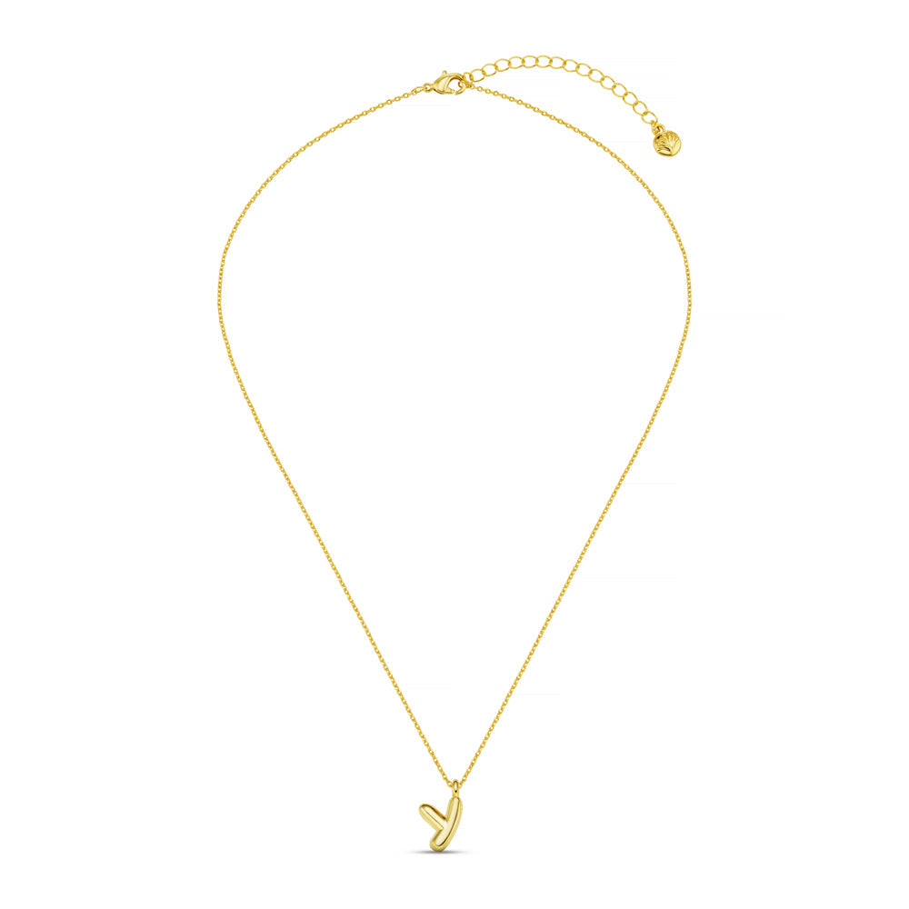 Y Bubble Initial Necklace