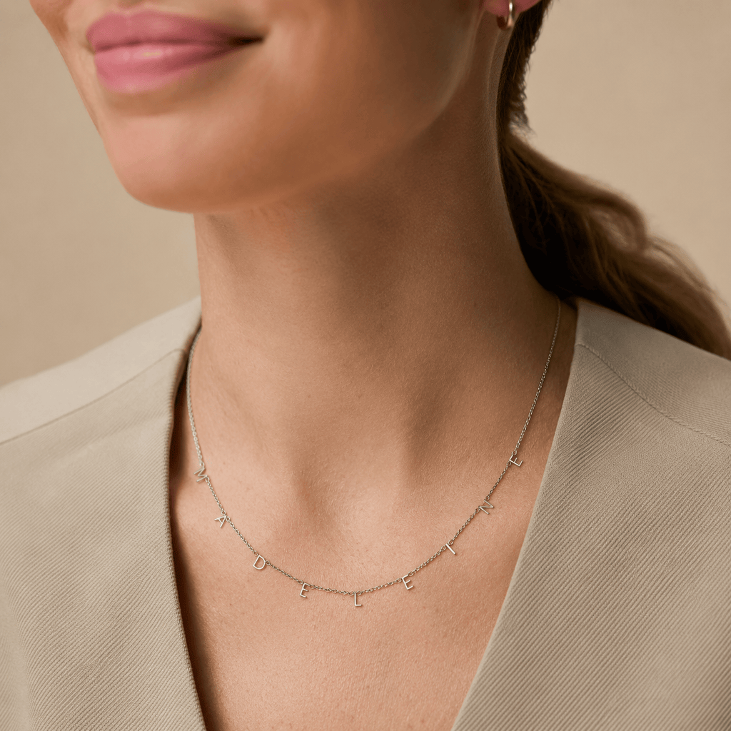 Personalised Initial Charm Necklace - Silver