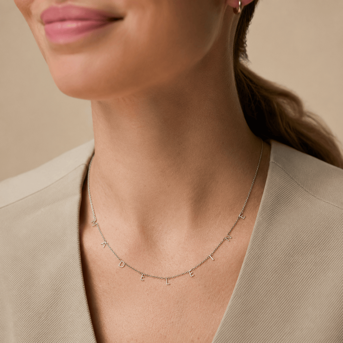 Personalised Initial Charm Necklace - Silver