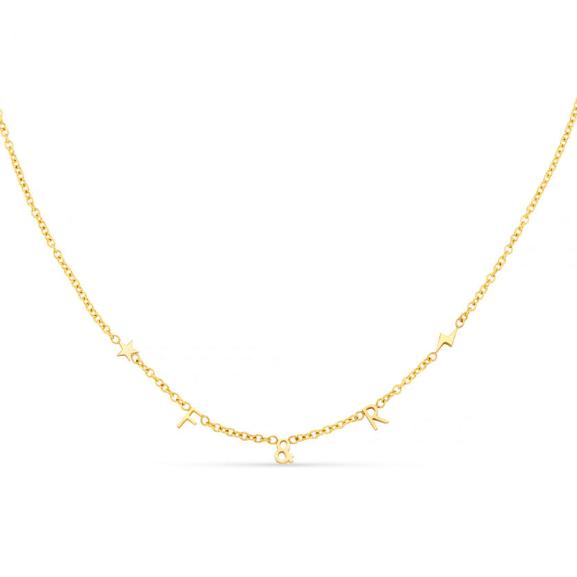 Personalised Initial & Cosmic Charm Necklace