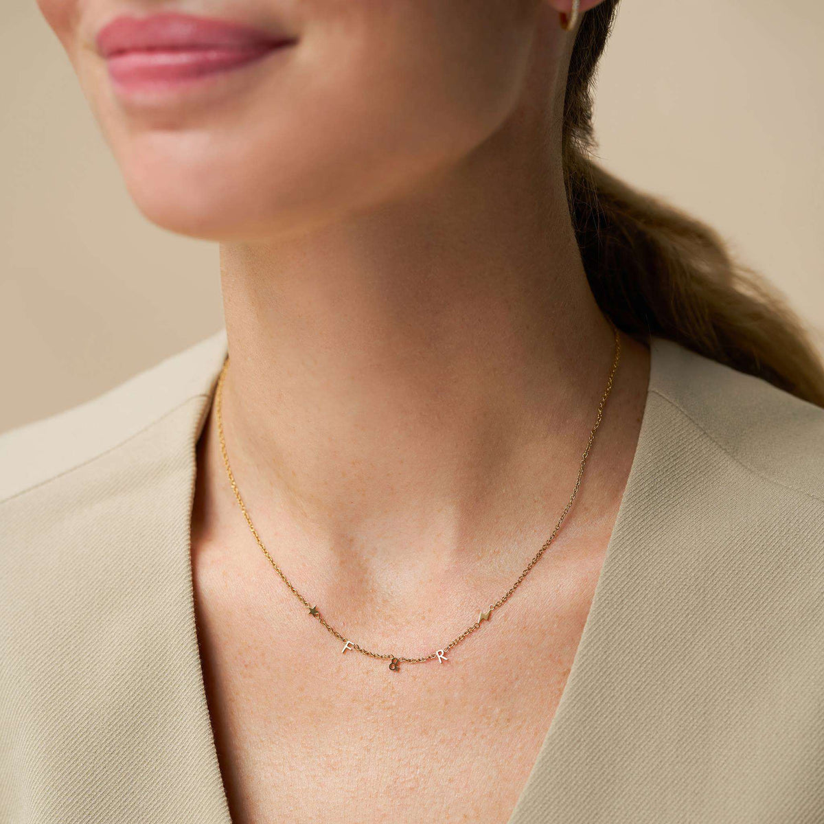 Personalised Initial & Cosmic Charm Necklace