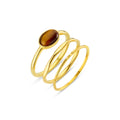 Semi-Precious Tiger's Eye Ring Stacking Set