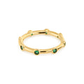 Emerald Stationed Crystal Ring