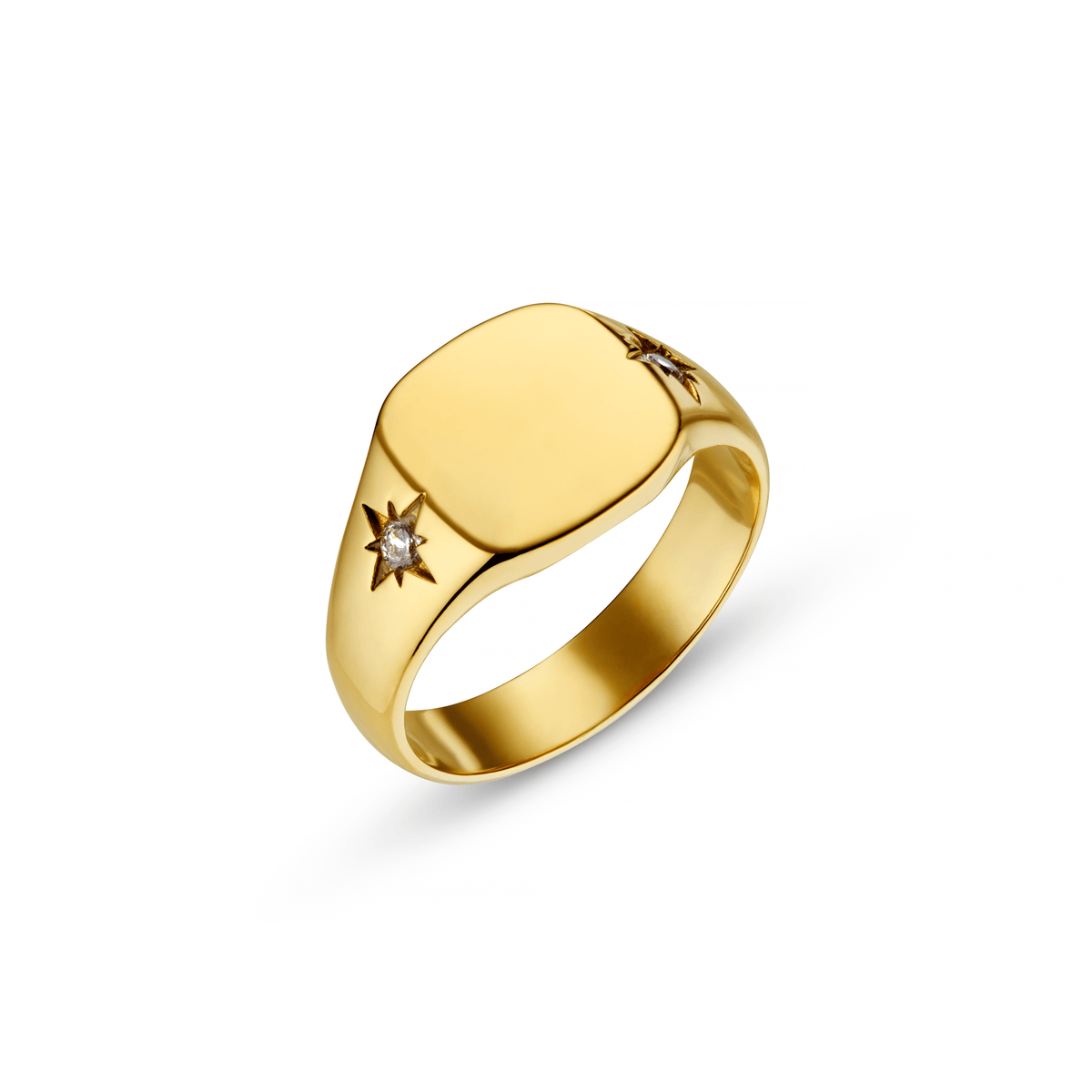 LUXE Crystal Starburst Signet Ring