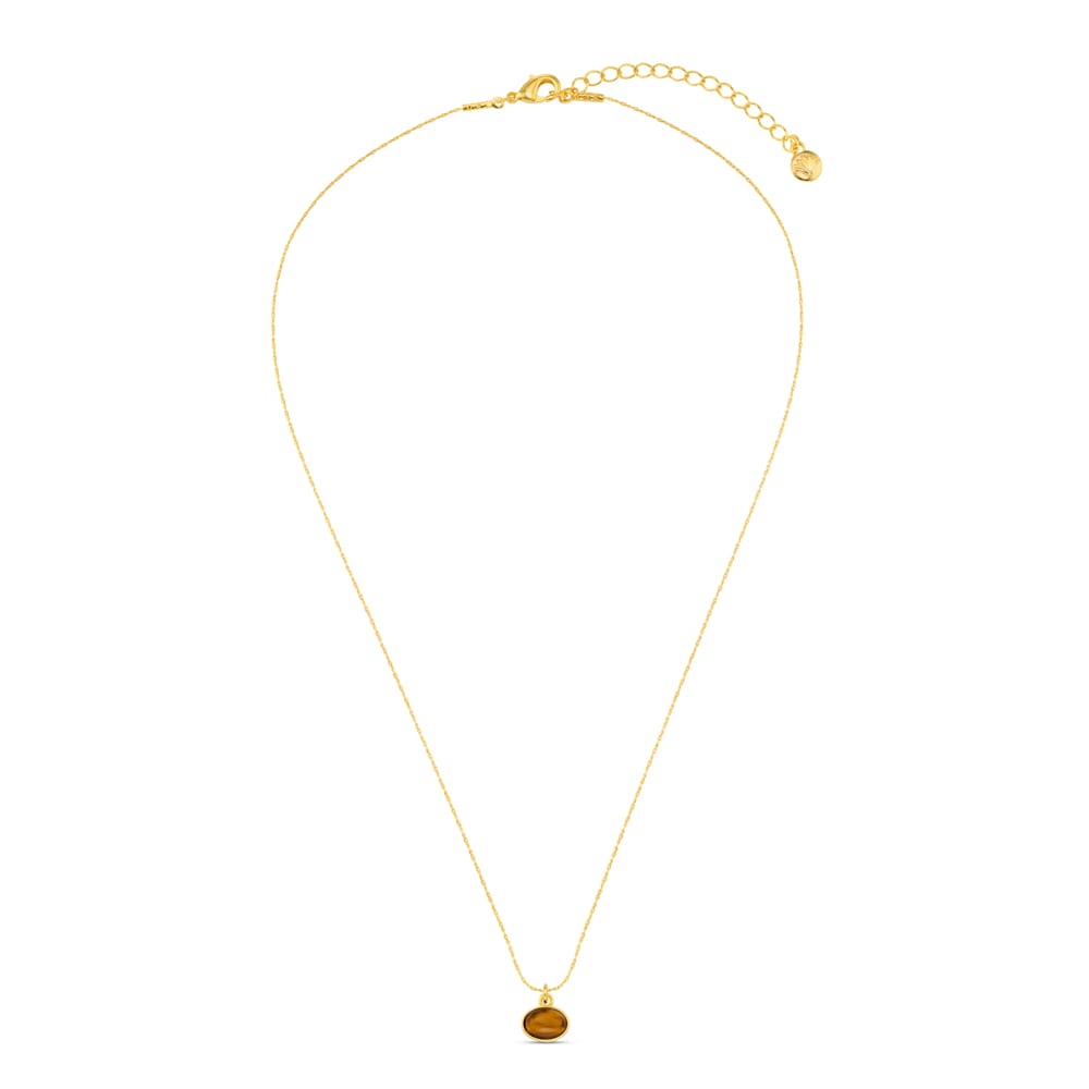 Semi-Precious Tiger's Eye Charm Necklace