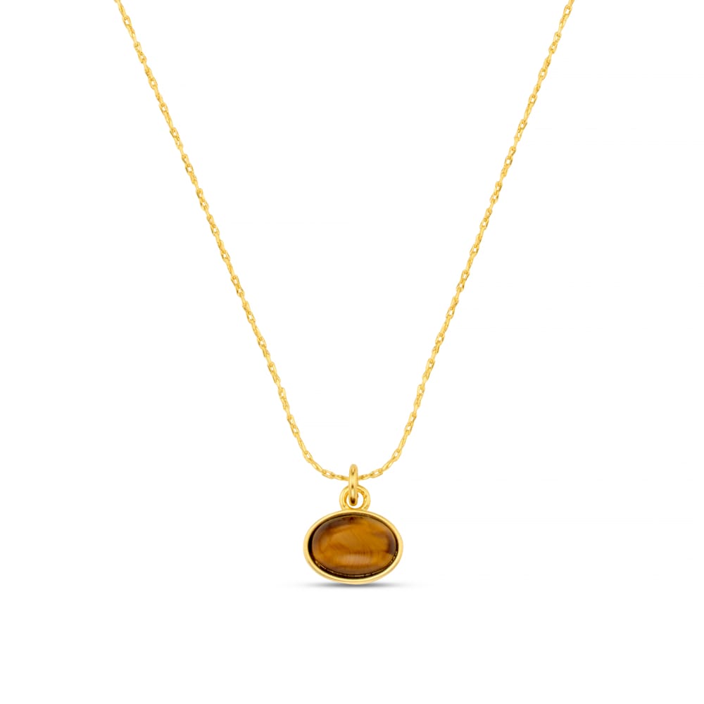 Semi-Precious Tiger's Eye Charm Necklace