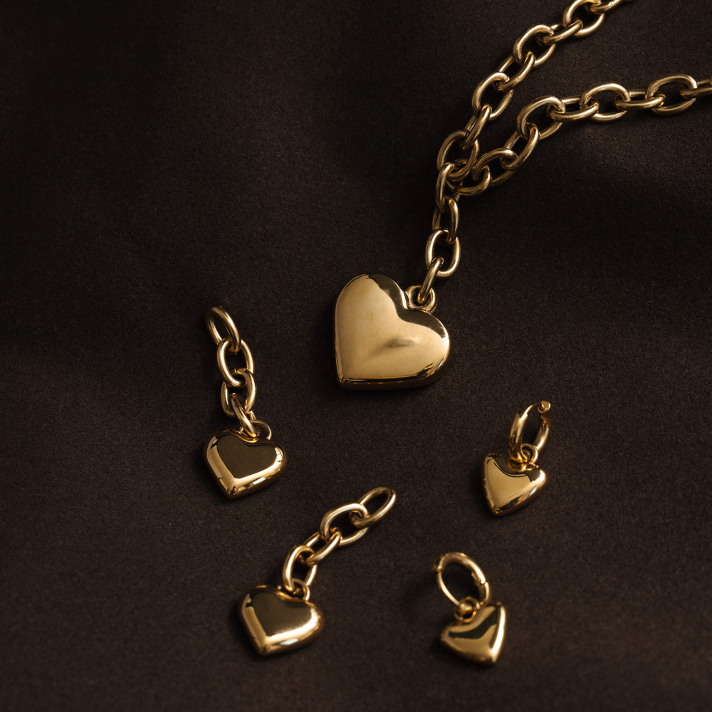 LUXE Chunky Heart Drop Necklace