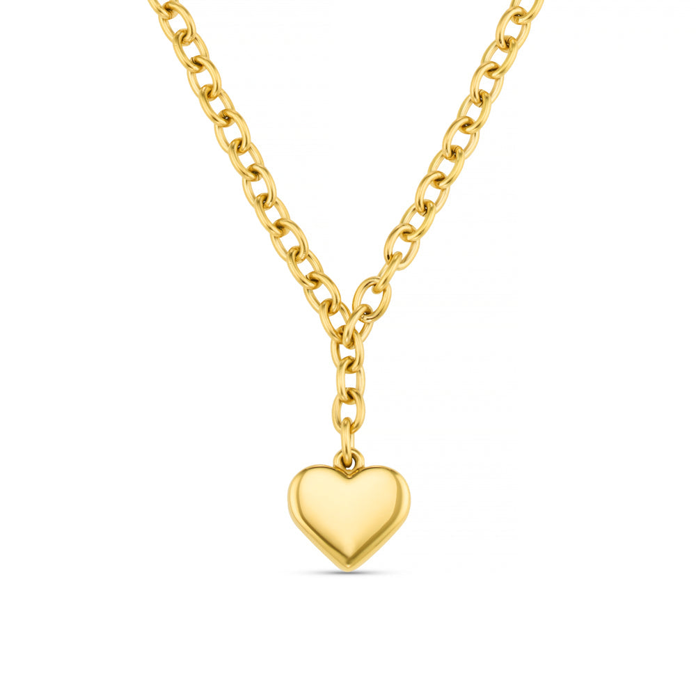 LUXE Chunky Heart Drop Necklace