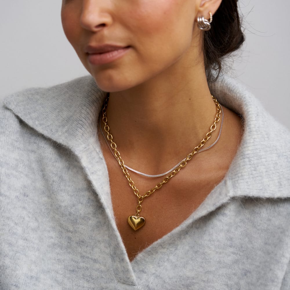 LUXE Chunky Heart Drop Necklace