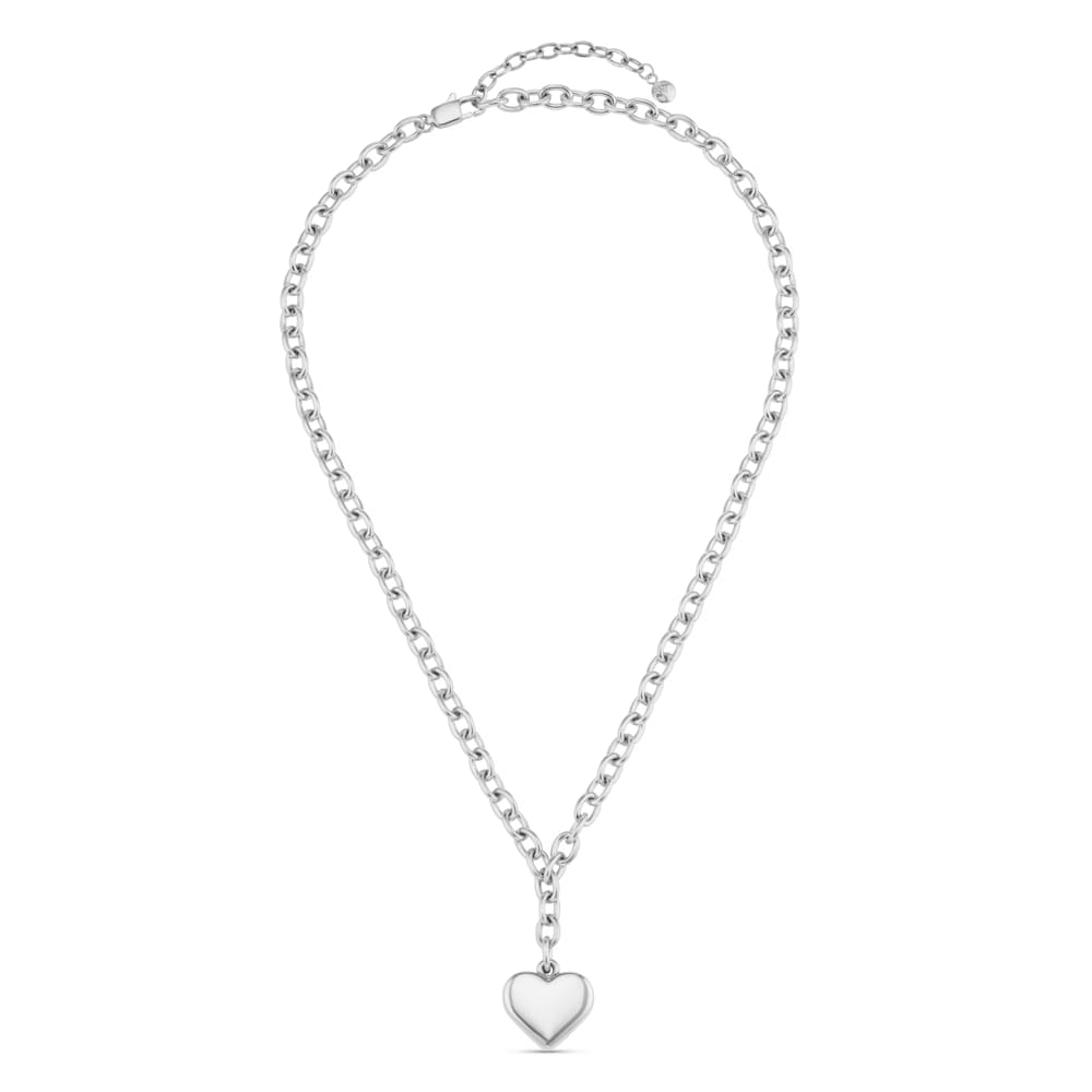 LUXE Chunky Heart Drop Necklace - Silver