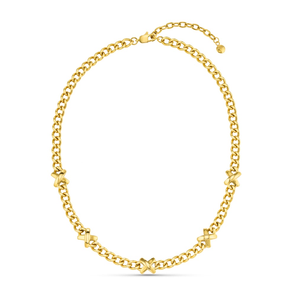 LUXE Chunky Stationed Cross Necklace