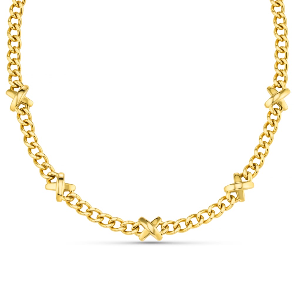 LUXE Chunky Stationed Cross Necklace