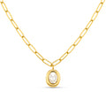 LUXE Crystal Pendant Chain Link Necklace