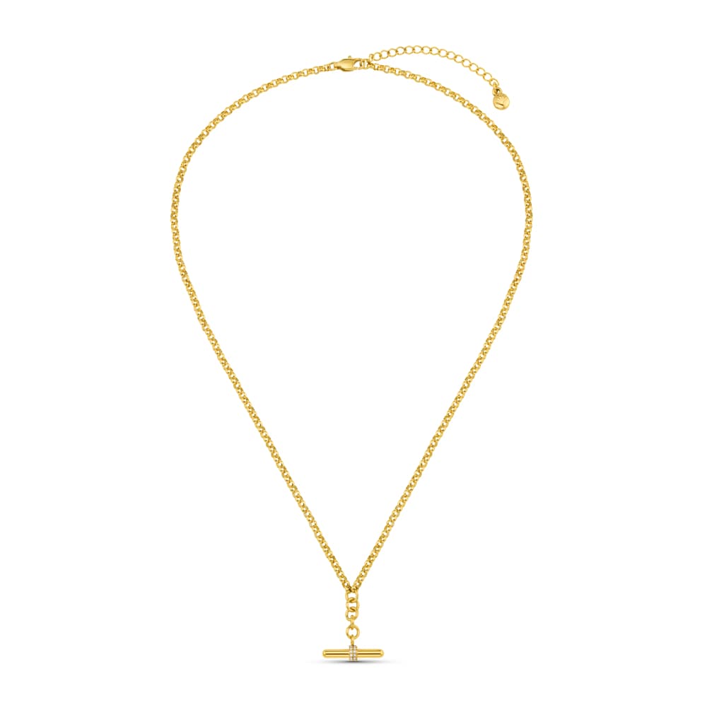 LUXE Pavé T-Bar Drop Necklace