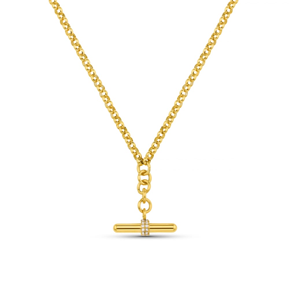 LUXE Pavé T-Bar Drop Necklace