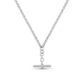 LUXE Pavé T-Bar Drop Necklace - Silver