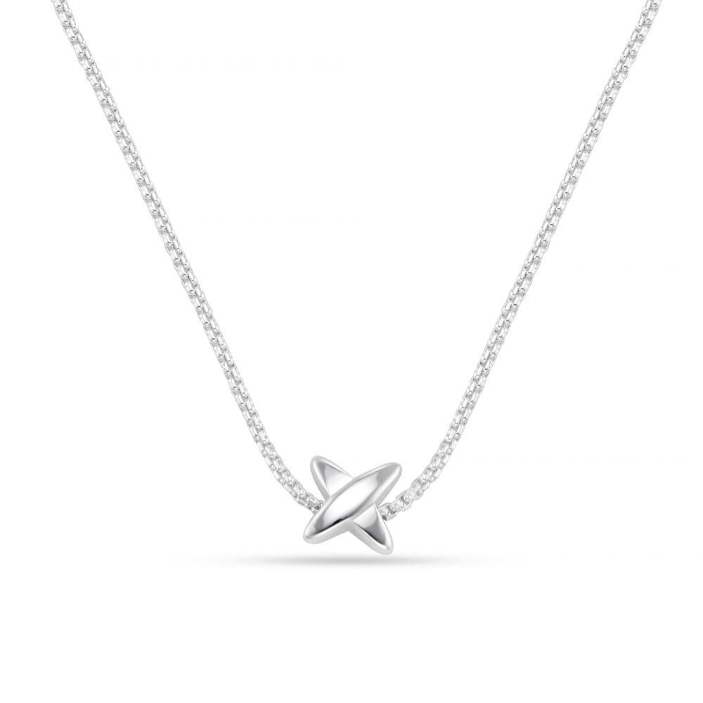 LUXE Polished Cross Chain Necklace - Silver