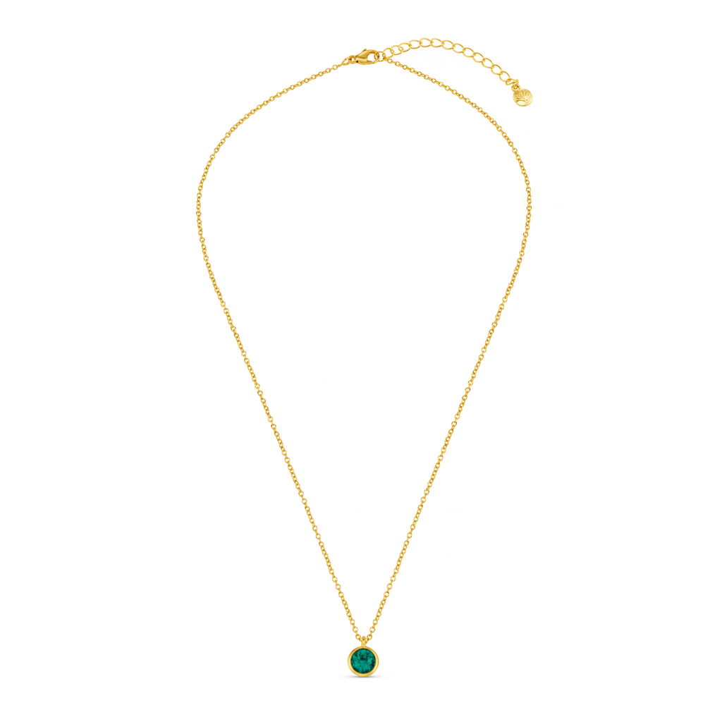Emerald Necklace Made With Swarovski® Crystals - Gold
