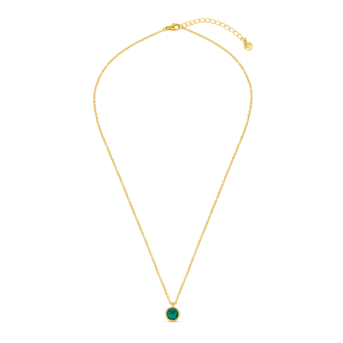 Emerald Necklace Made With Swarovski® Crystals - Gold