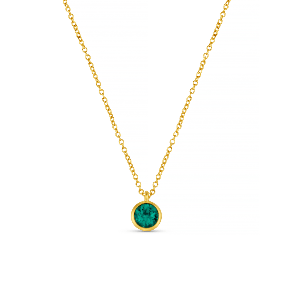 Emerald Necklace Made With Swarovski® Crystals - Gold
