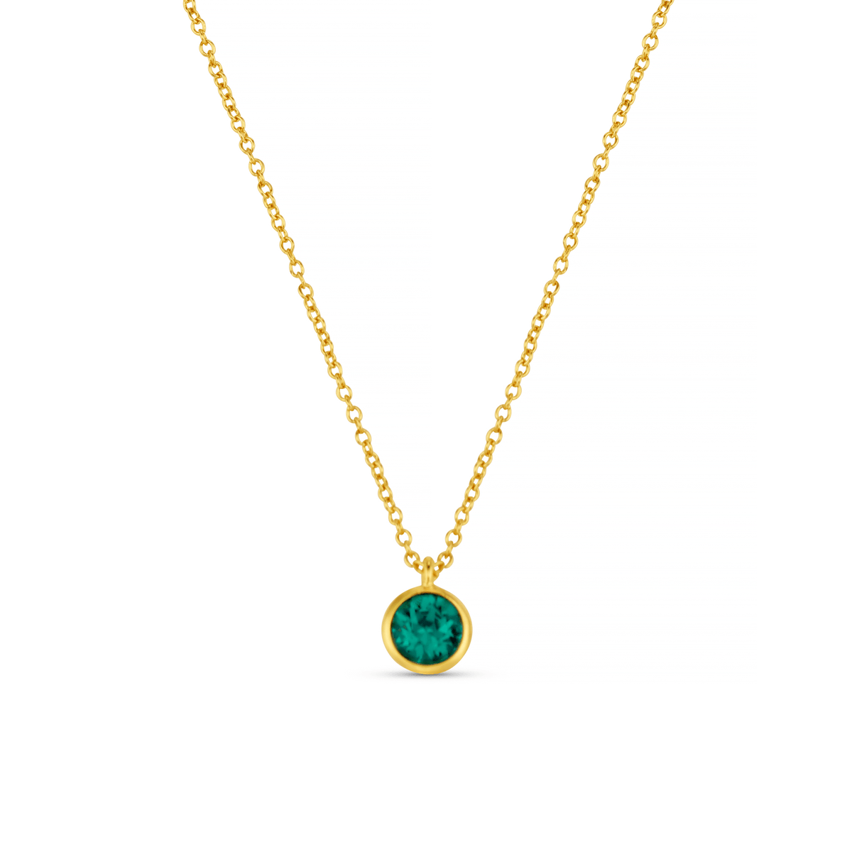 Emerald Necklace Made With Swarovski® Crystals - Gold
