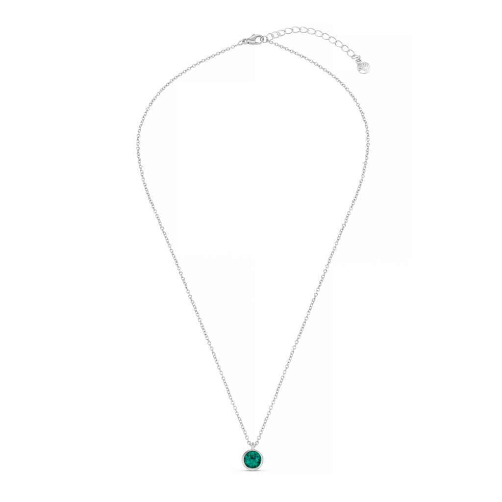 Emerald Necklace Made With Swarovski® Crystals - Silver