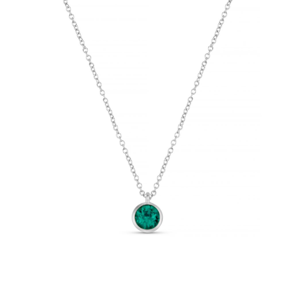 Emerald Necklace Made With Swarovski® Crystals - Silver