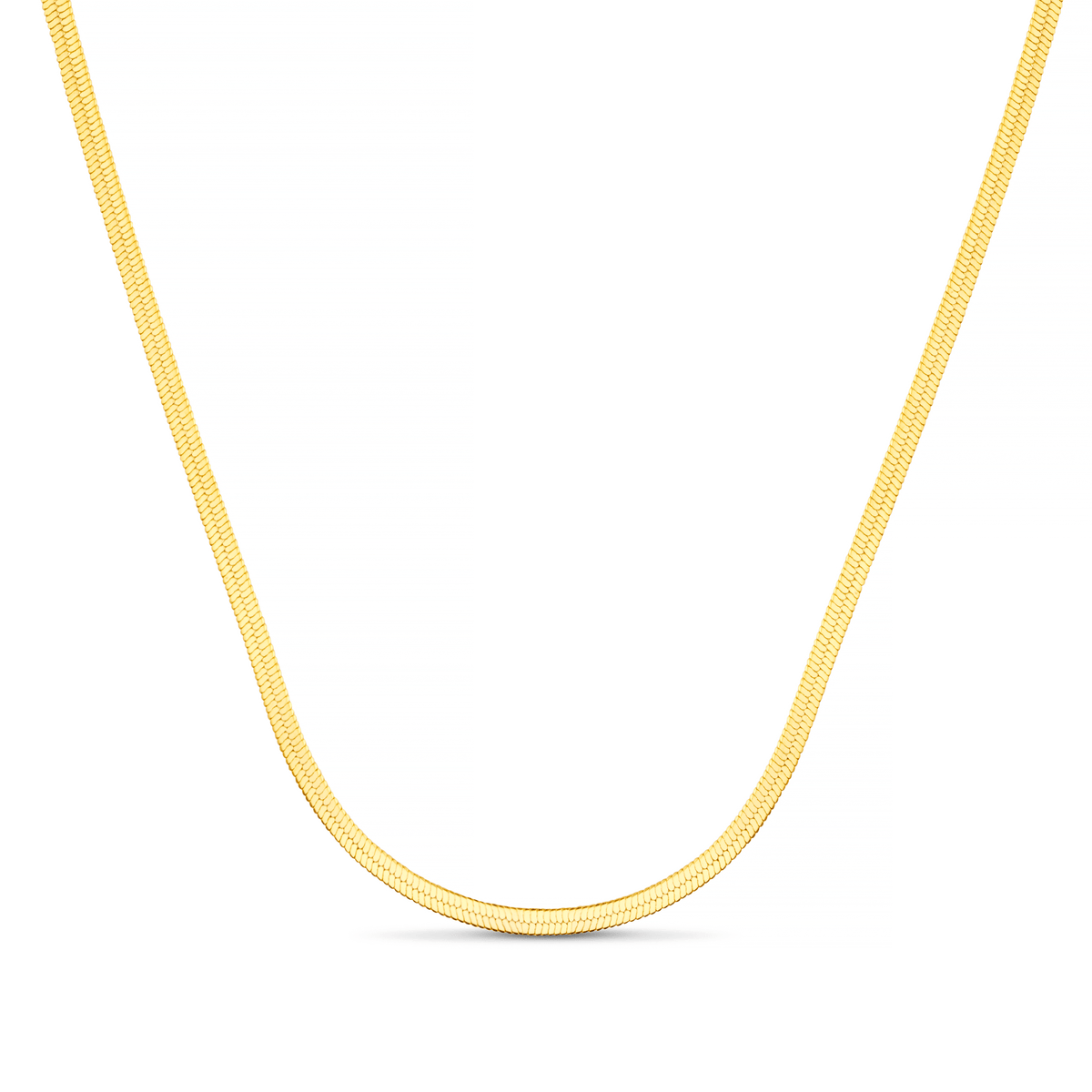 Flat Snake Chain Necklace - Gold