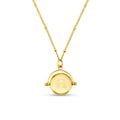 LUXE Cancer Zodiac Engraved Spinner Necklace - Gold