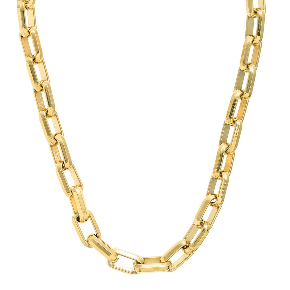 LUXE Rectangle Link T-Bar Necklace - Gold