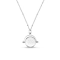 LUXE Virgo Engraved Faceted Disc Spinner Necklace - Silver