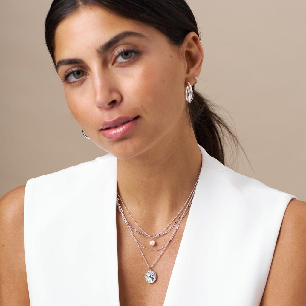 Pearl Satellite Necklace - Silver