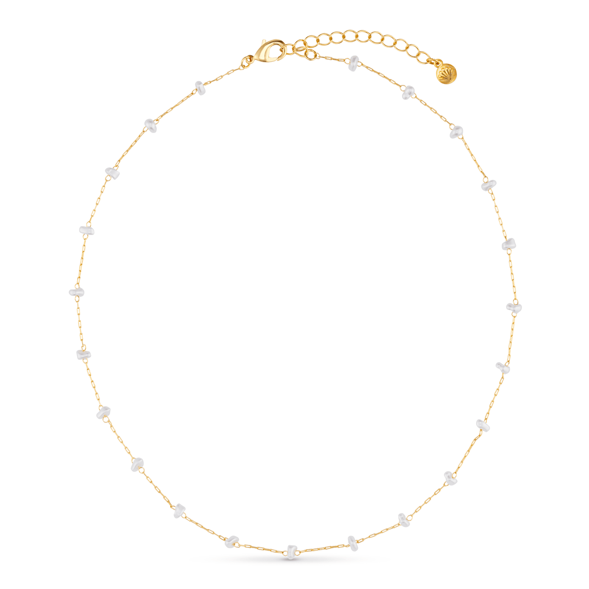 Pearl Stationed Chain Necklace
