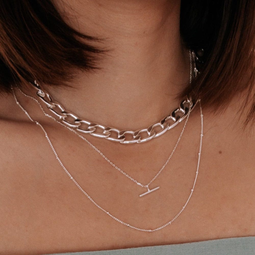 Satellite Chain Silver Necklace - Short