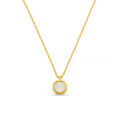 White Opal Necklace Made With Swarovski® Crystals - Gold