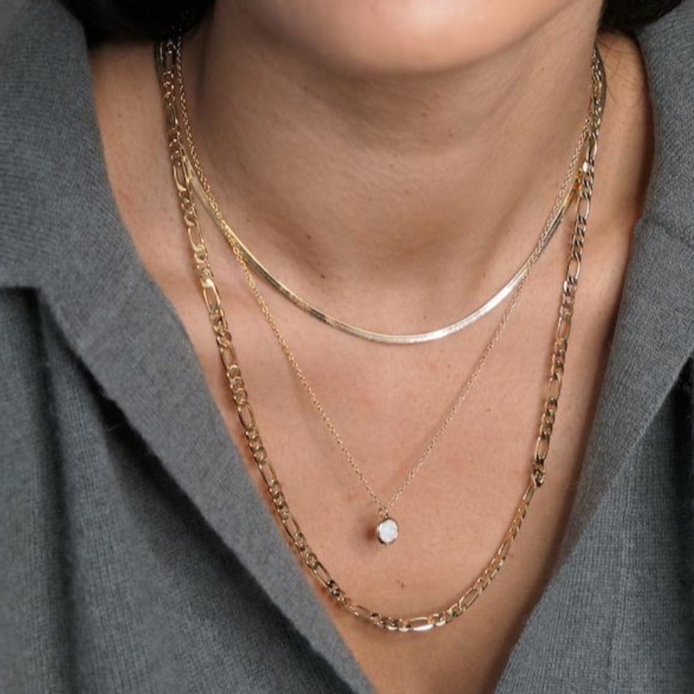 White Opal Necklace Made With Swarovski® Crystals - Gold