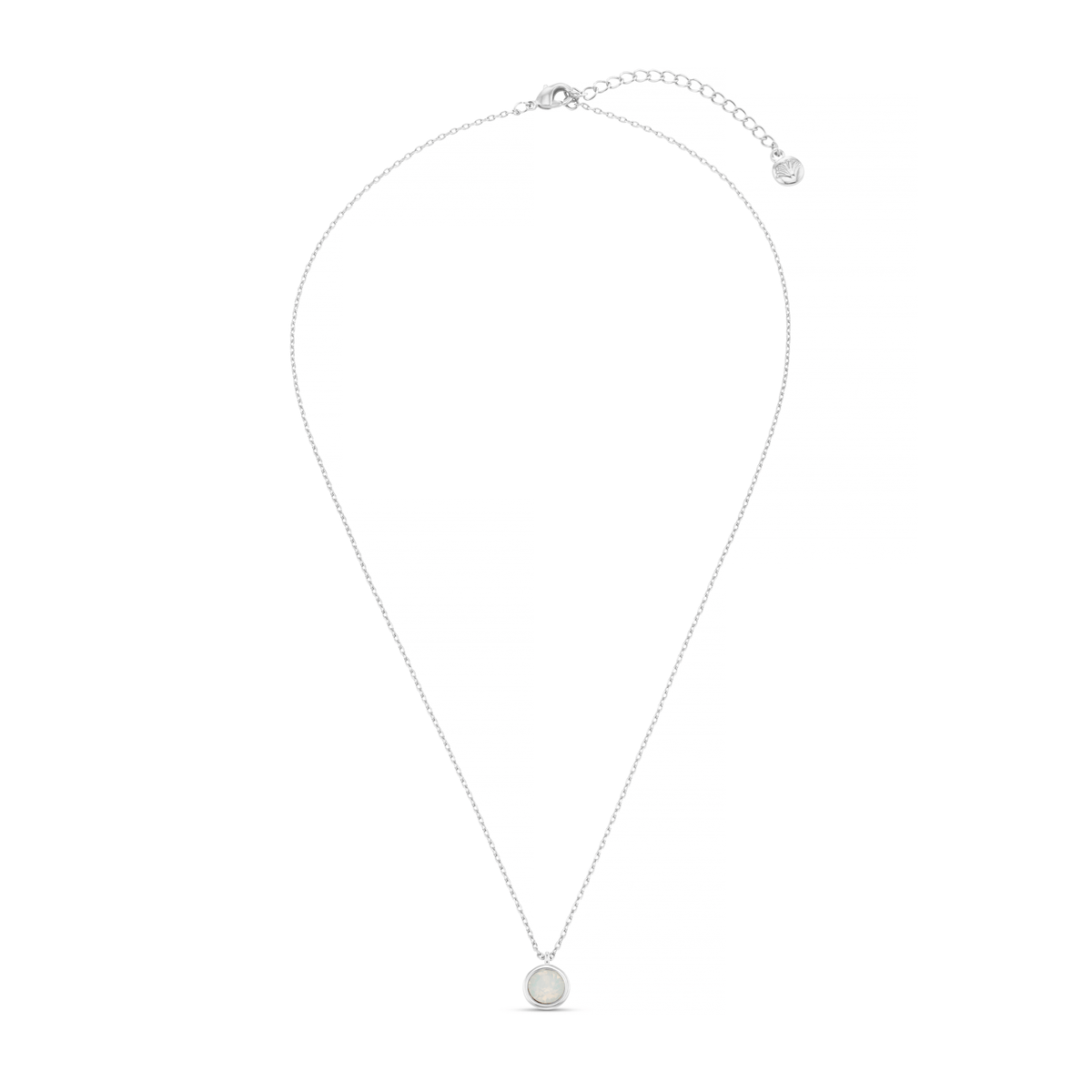 White Opal Necklace Made With Swarovski® Crystals - Silver