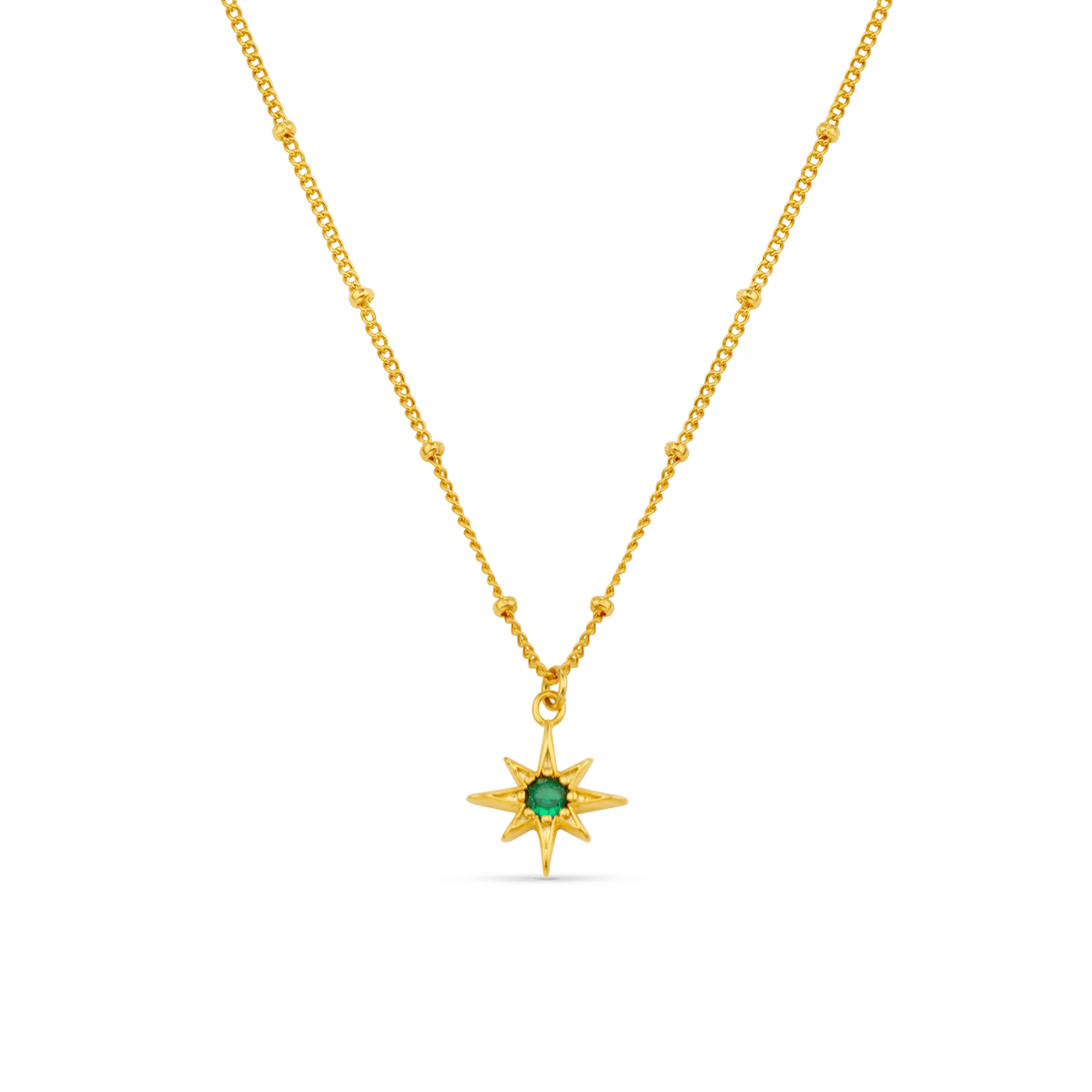 Emerald Star Charm Necklace