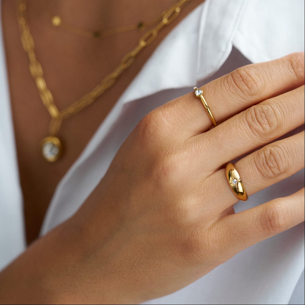 LUXE Starburst Domed Ring