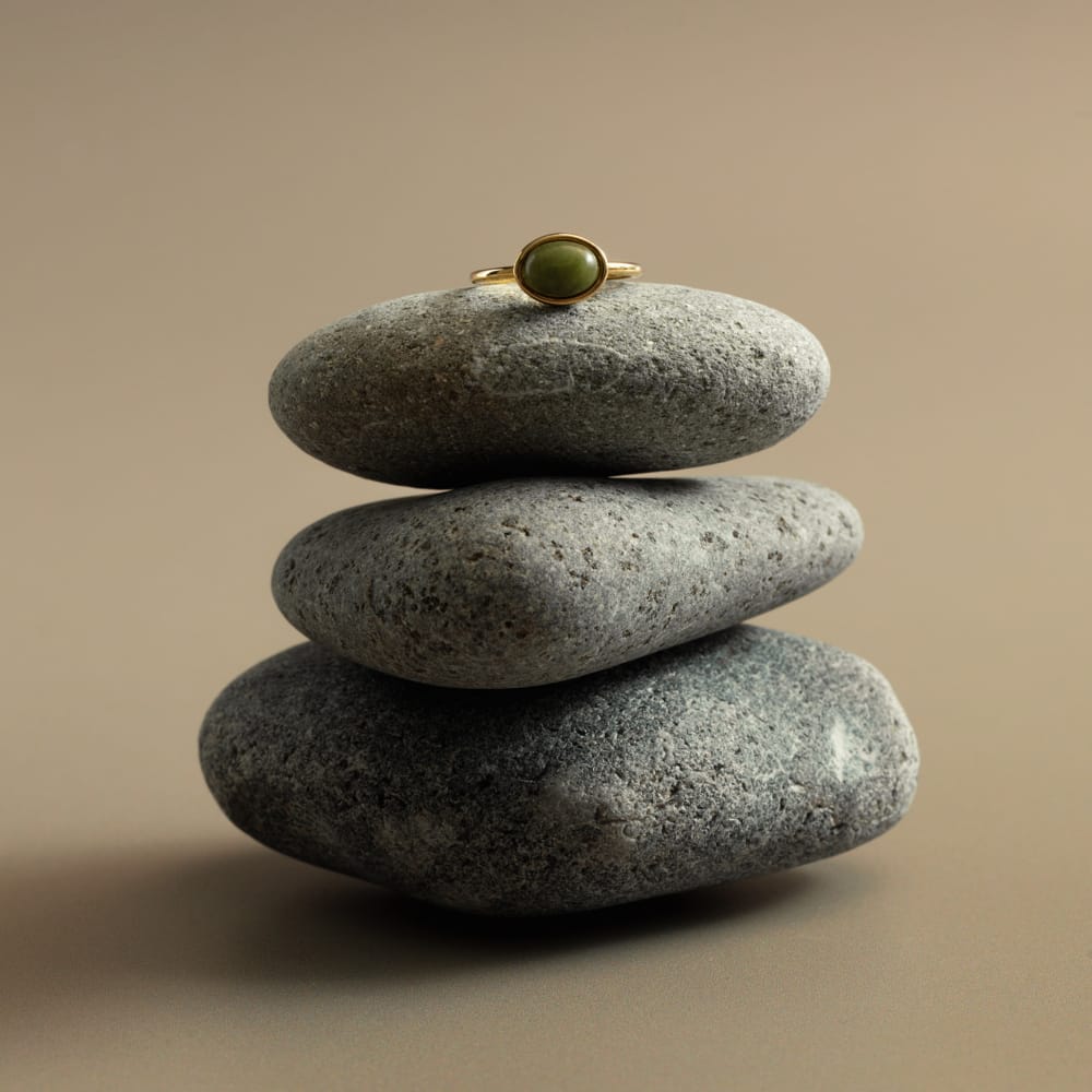 Semi-Precious Green Jade Ring