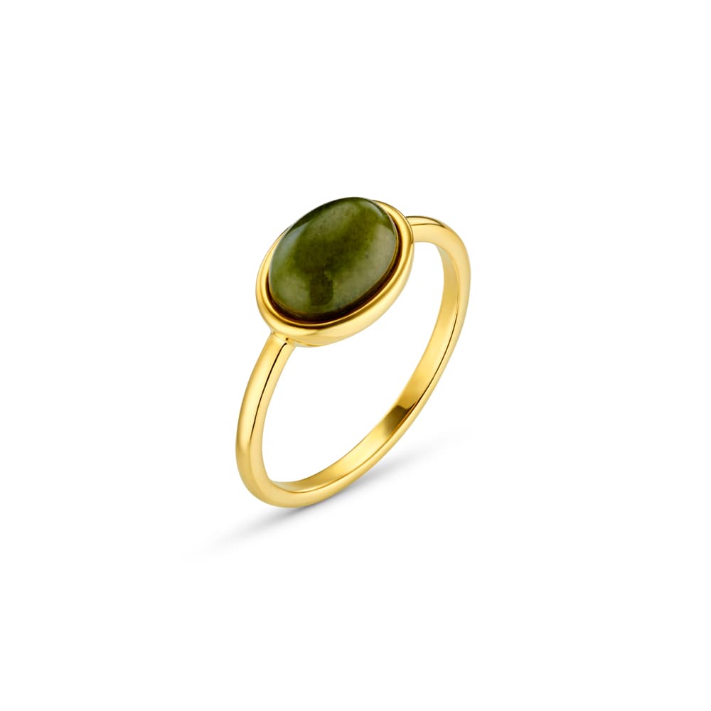 Semi-Precious Green Jade Ring