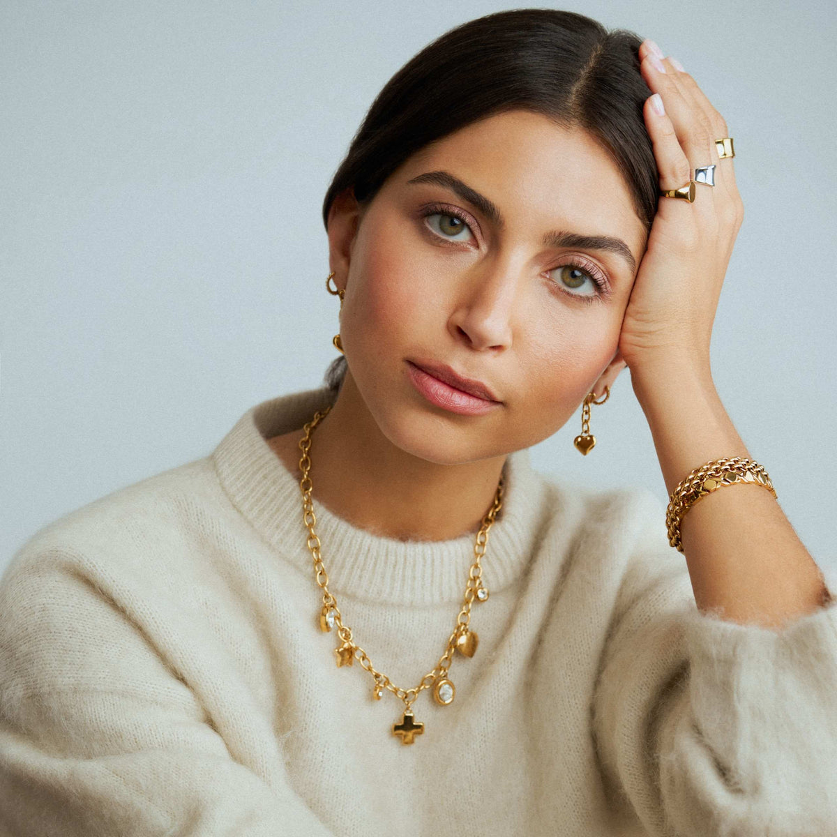 LUXE Mixed Crystal Charm Necklace