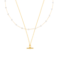 Dainty T-Bar & Pearl Layered Style Set