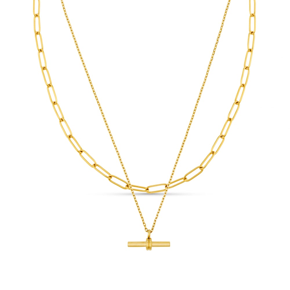 LUXE Fine T-bar & Chain Necklace Jewellery Set