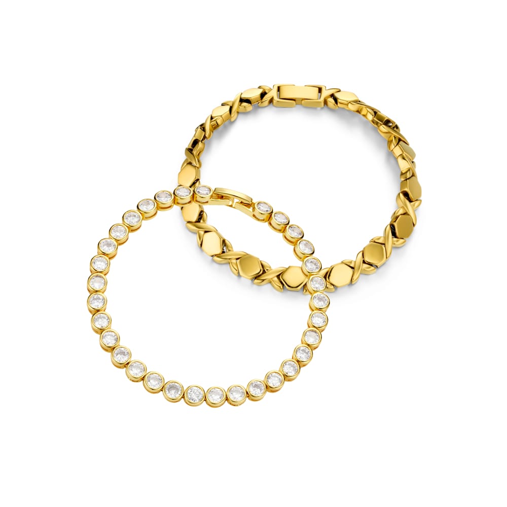 LUXE Tennis Bracelet Wrist Stacking Set