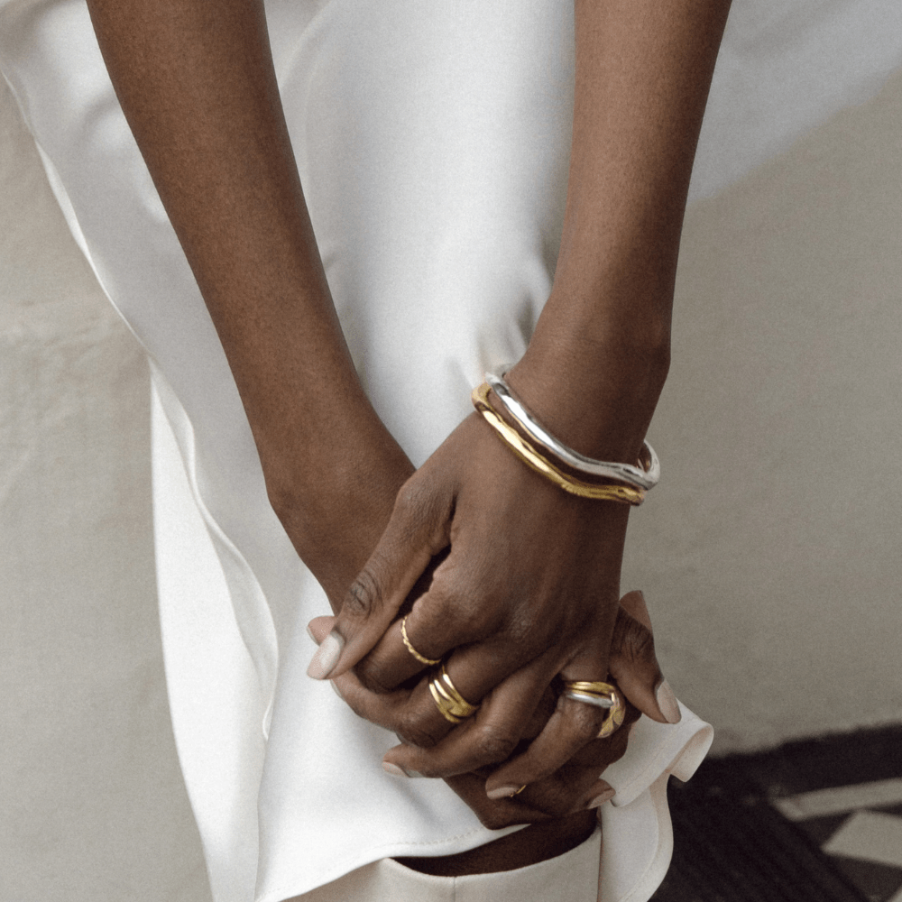 Stacking Bangle Mixed Plate Style Set
