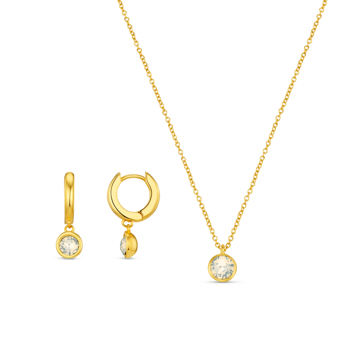 White Opal Style Set Made With Swarovski® Crystals