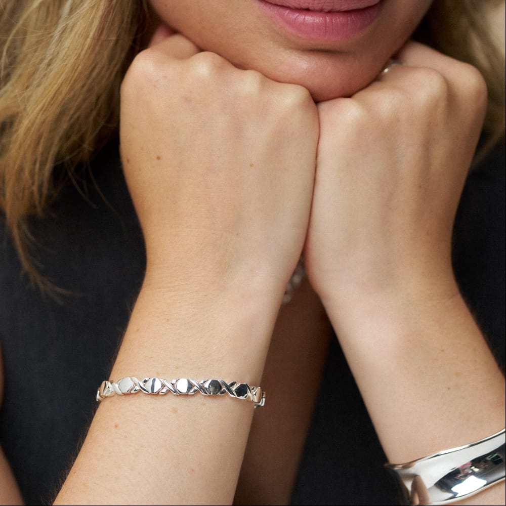 LUXE Cross Tennis Bracelet - Silver